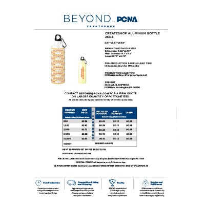 Aluminum Bottle 25oz Flyer image