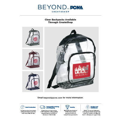 image of the Clear Backpack flyer