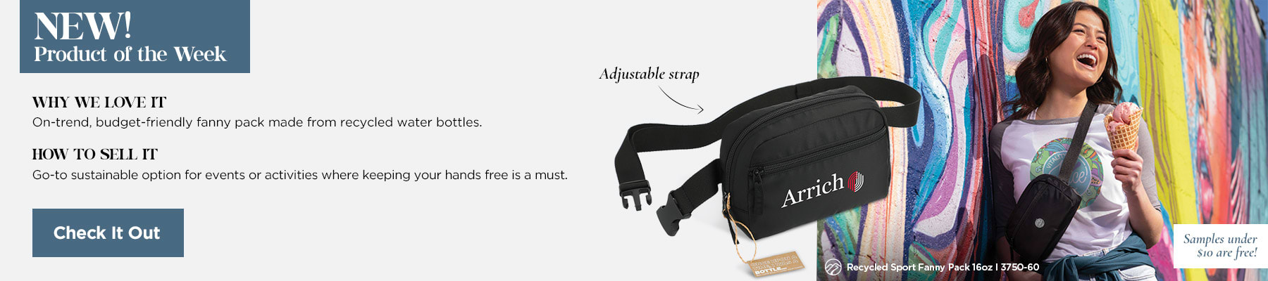New product of the week is the Recycled Sport Fanny Pack | 3750-60
