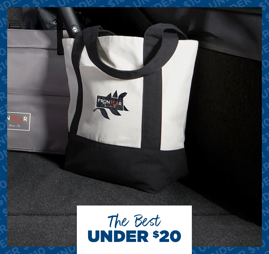 Promotional water bottles and pouch featured in a 'Best Under $20' deal