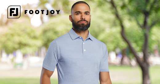 An image of a bearded man and a foot joy logo