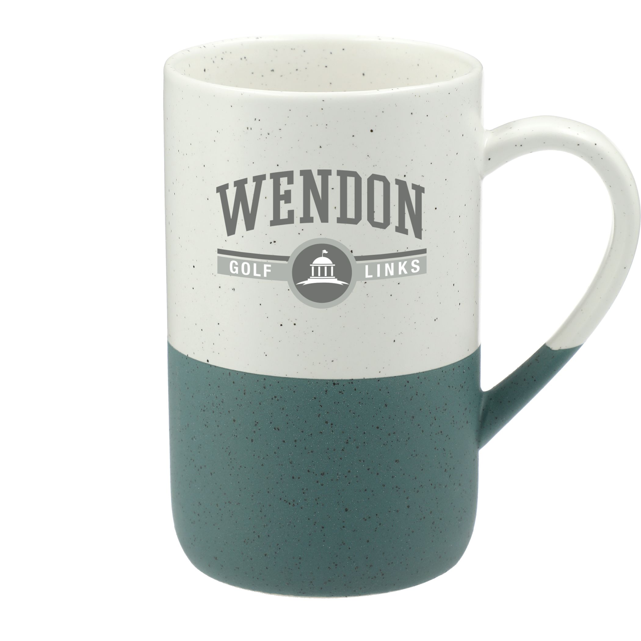 Speckled Wayland Ceramic Mug 13oz — River Green (RVGR) (front)