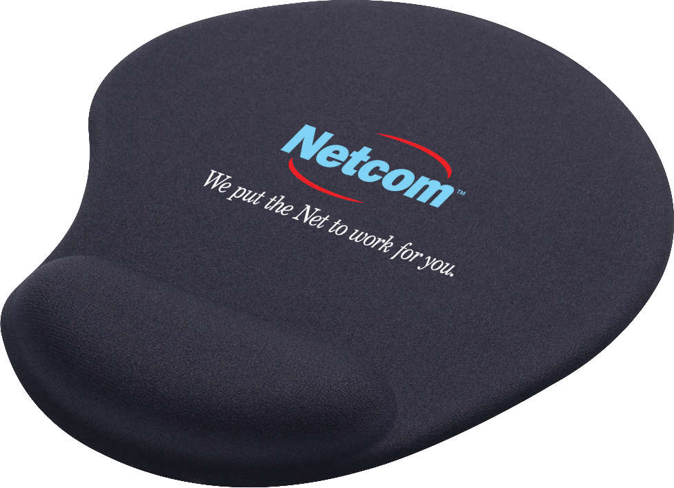 Solid Jersey Gel Mouse Pad / Wrist Rest — Black (BK) (front)