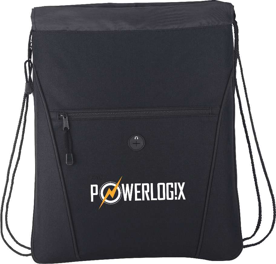 Raven Drawstring Bag — Black (BK) (front)