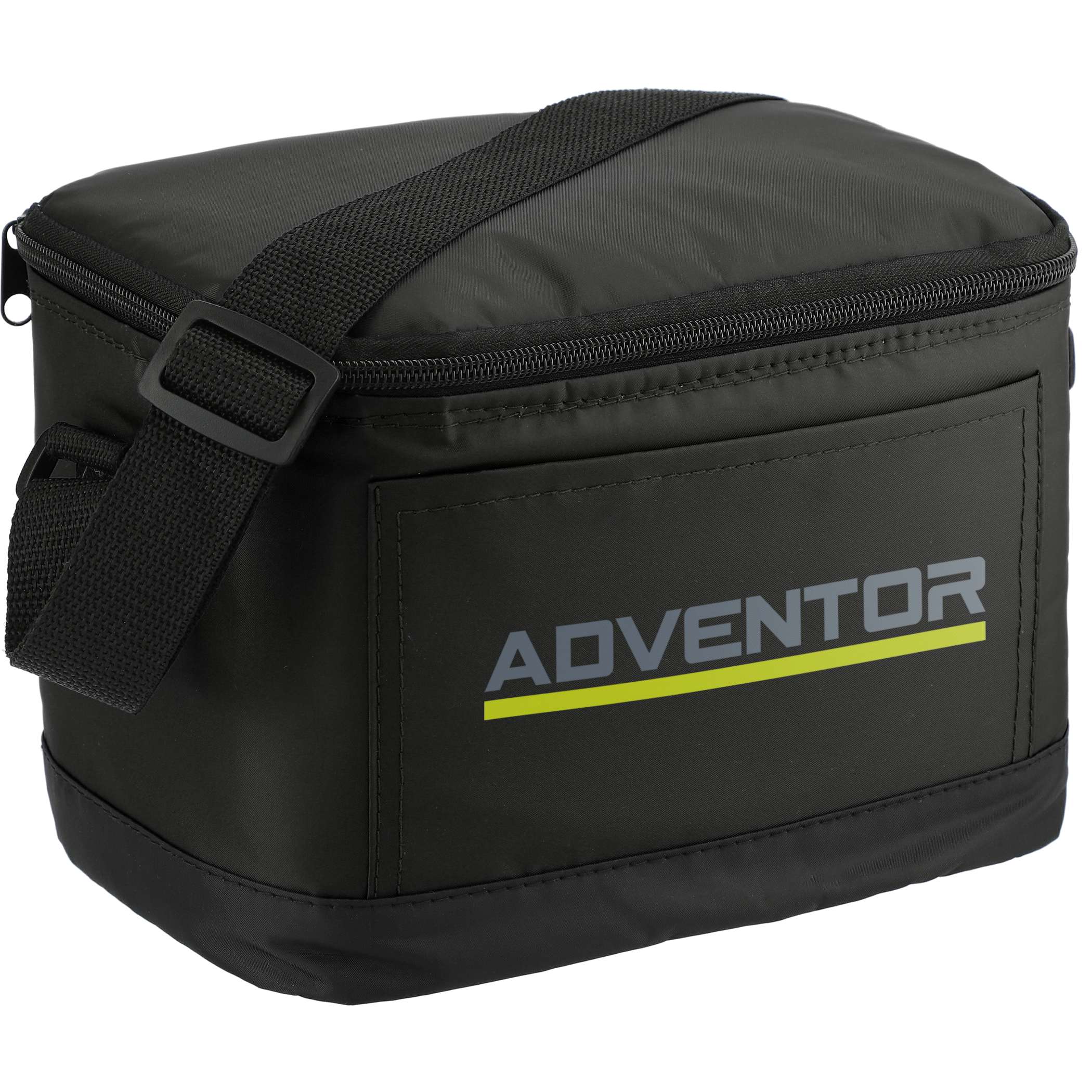 Classic Insulated 6-Can Cooler Lunch Bag — Black (front)