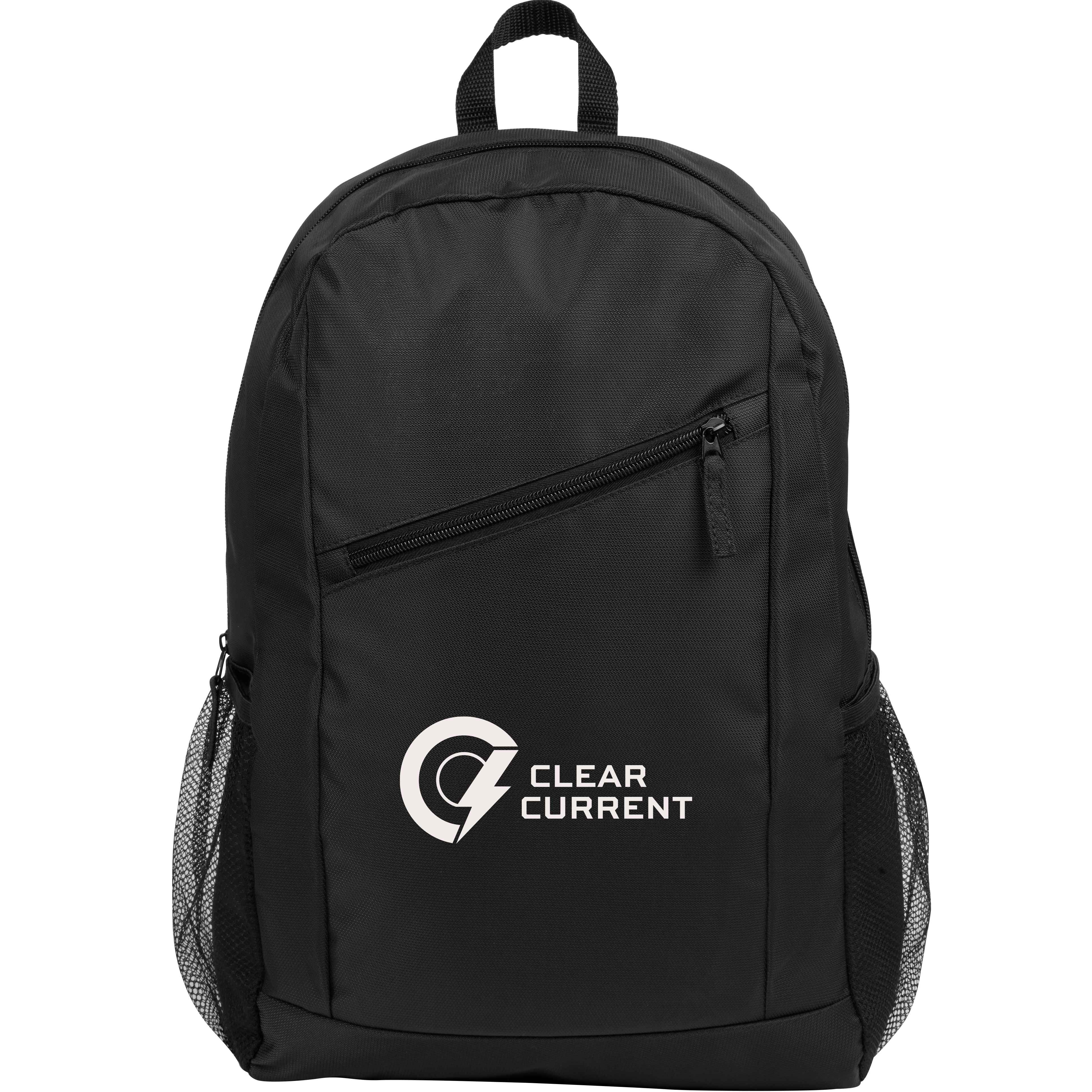 Packable Recycled Backpack — Black (front)