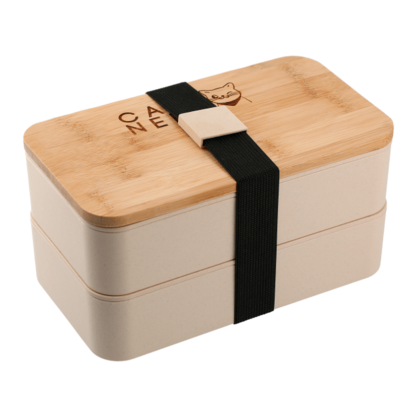 Large 3-Compartment Lunch Container – Bamboo Bark
