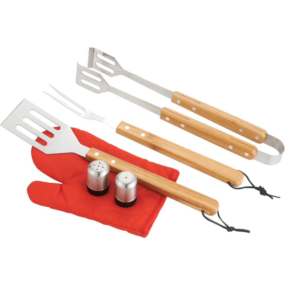 BBQ Now Apron and 7 piece BBQ Set