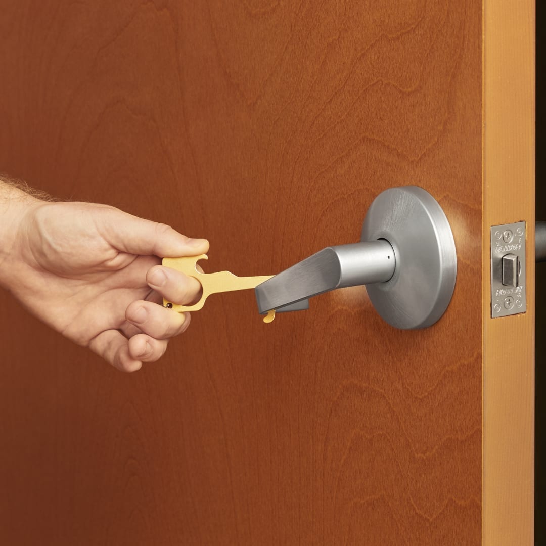 No Contact Keychain Bottle Opener - Brass