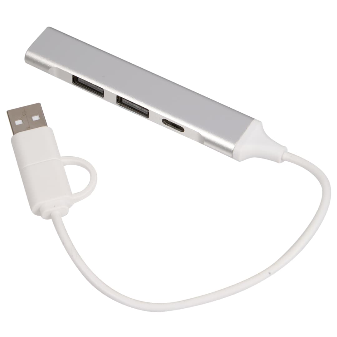 Aluminum 4-Port USB-A and C Hub