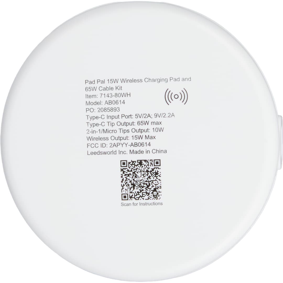 Pad Pal 15W Wireless Charging Pad and 65W Cable Ki