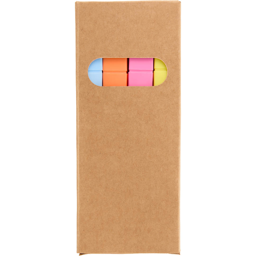 4-Piece Square Recycled Highlighter Set