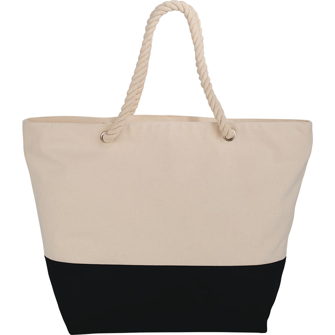 Zippered 12oz Cotton Canvas Rope Tote