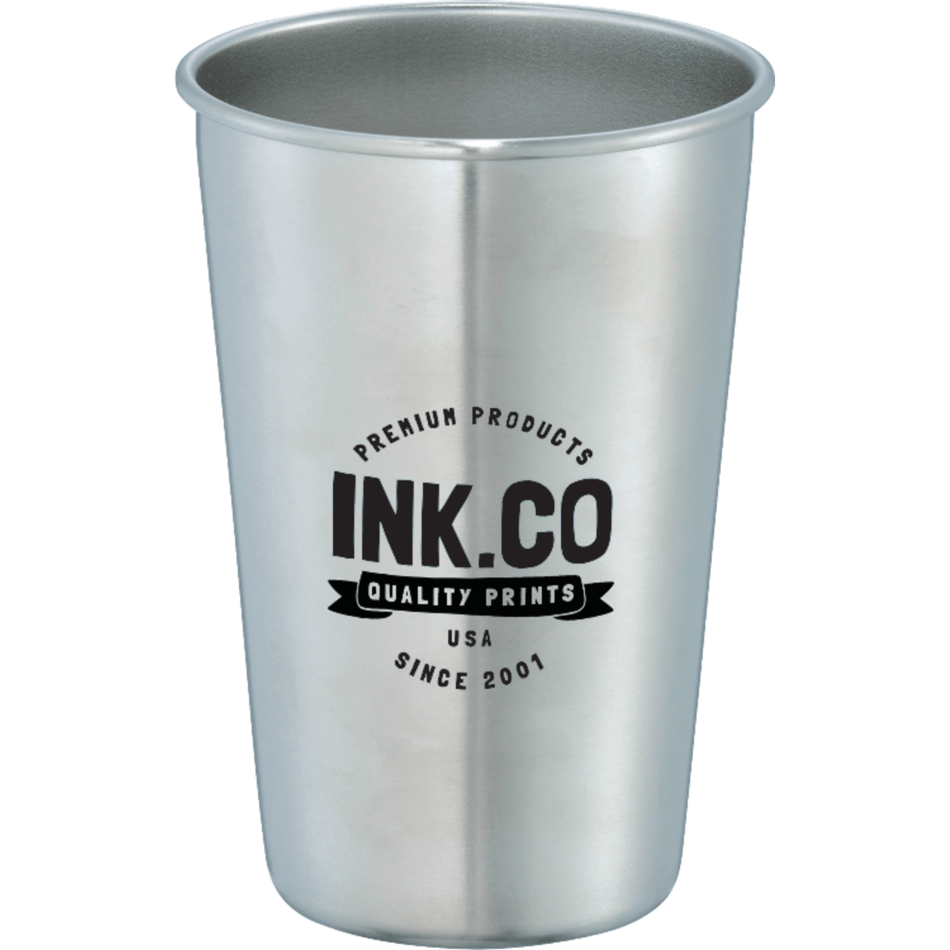 Eliminate the worry of dropping and breaking your glass pint glass with this stainless steel version. Great for use outdoors and is perfect for cold beverages. 16oz.