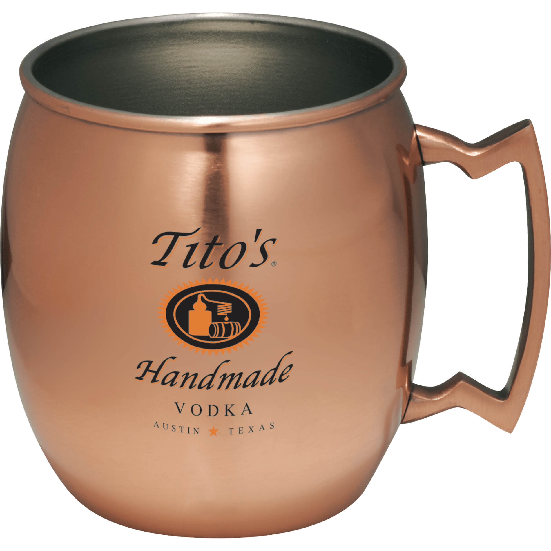 Style inspired by the popular Moscow Mule cocktail. Stainless steel construction with copper plating. Gift box features a robust history of the cocktail and a recipe card is included. 16oz.