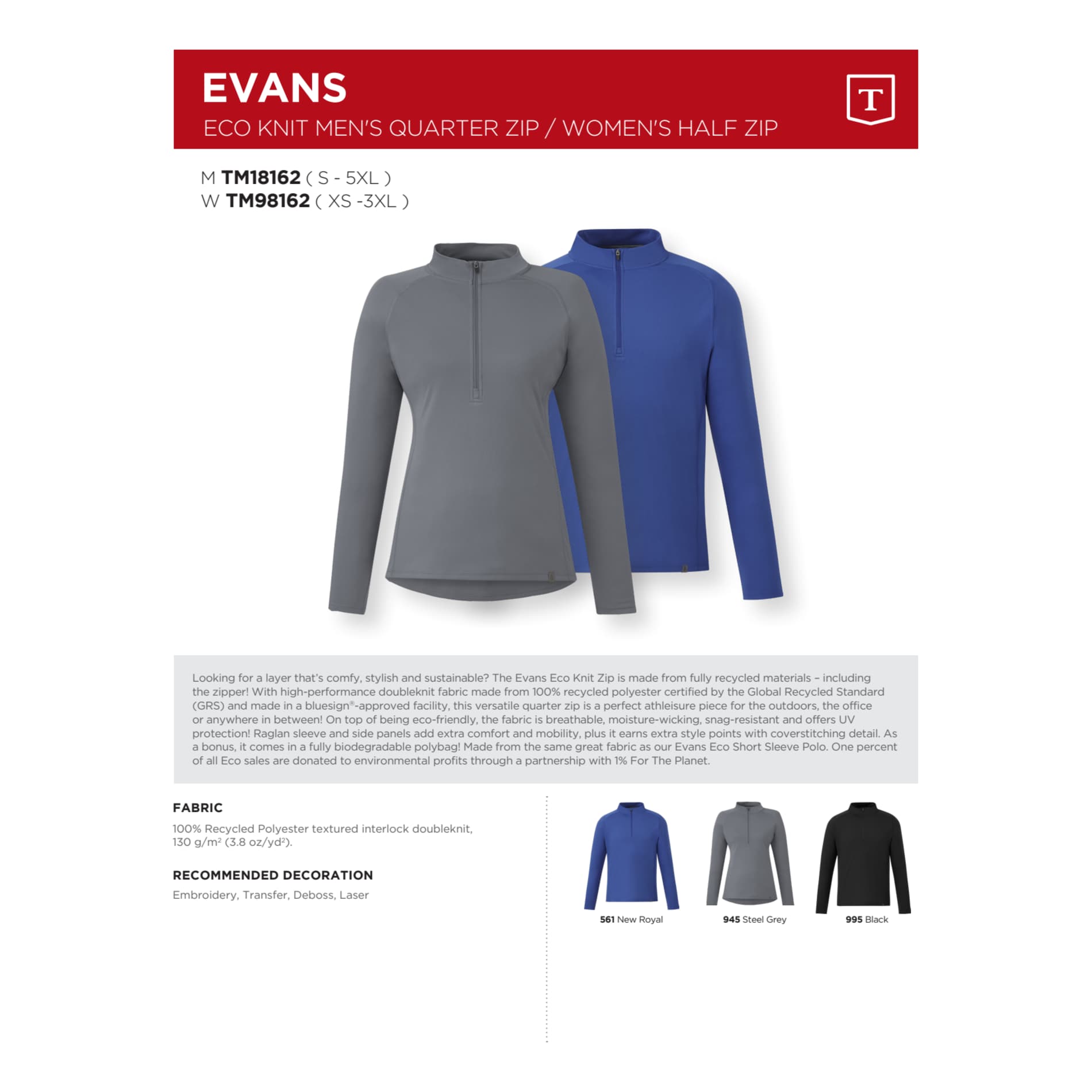 EVANS Eco Knit Half Zip - Women's 286