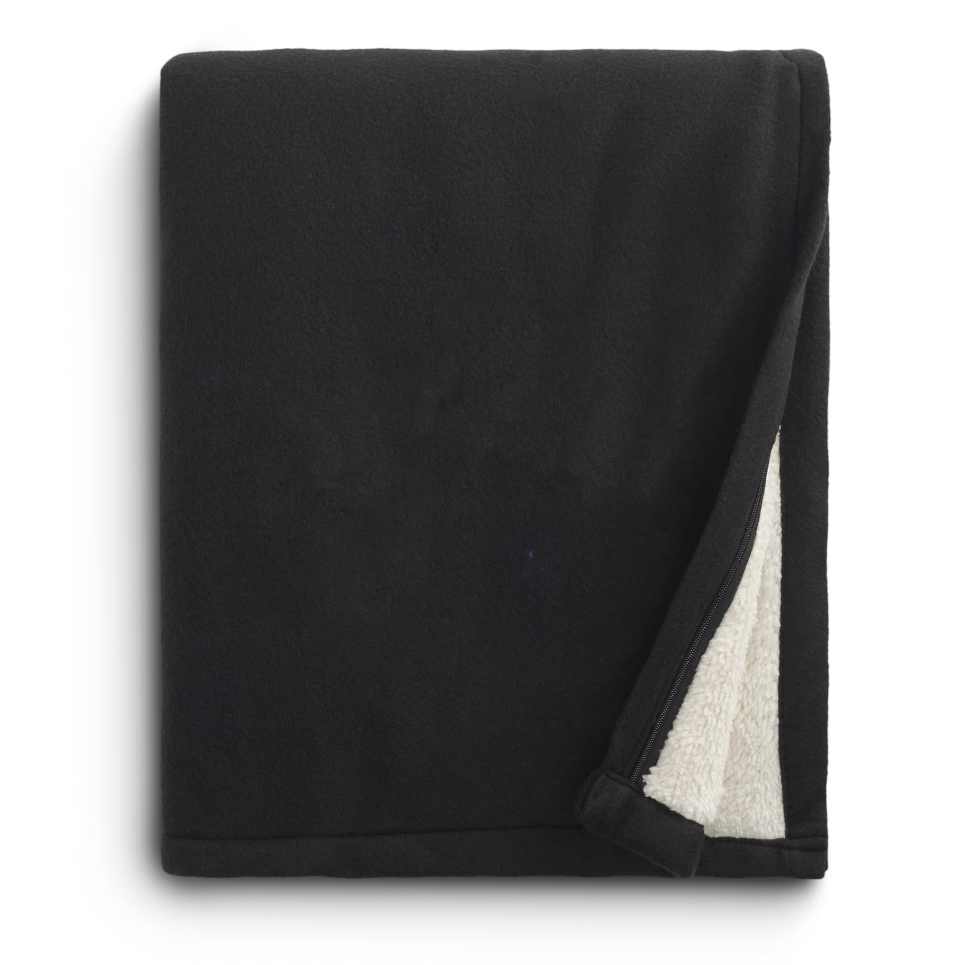 Fleece-Sherpa Blanket — Black (BK)