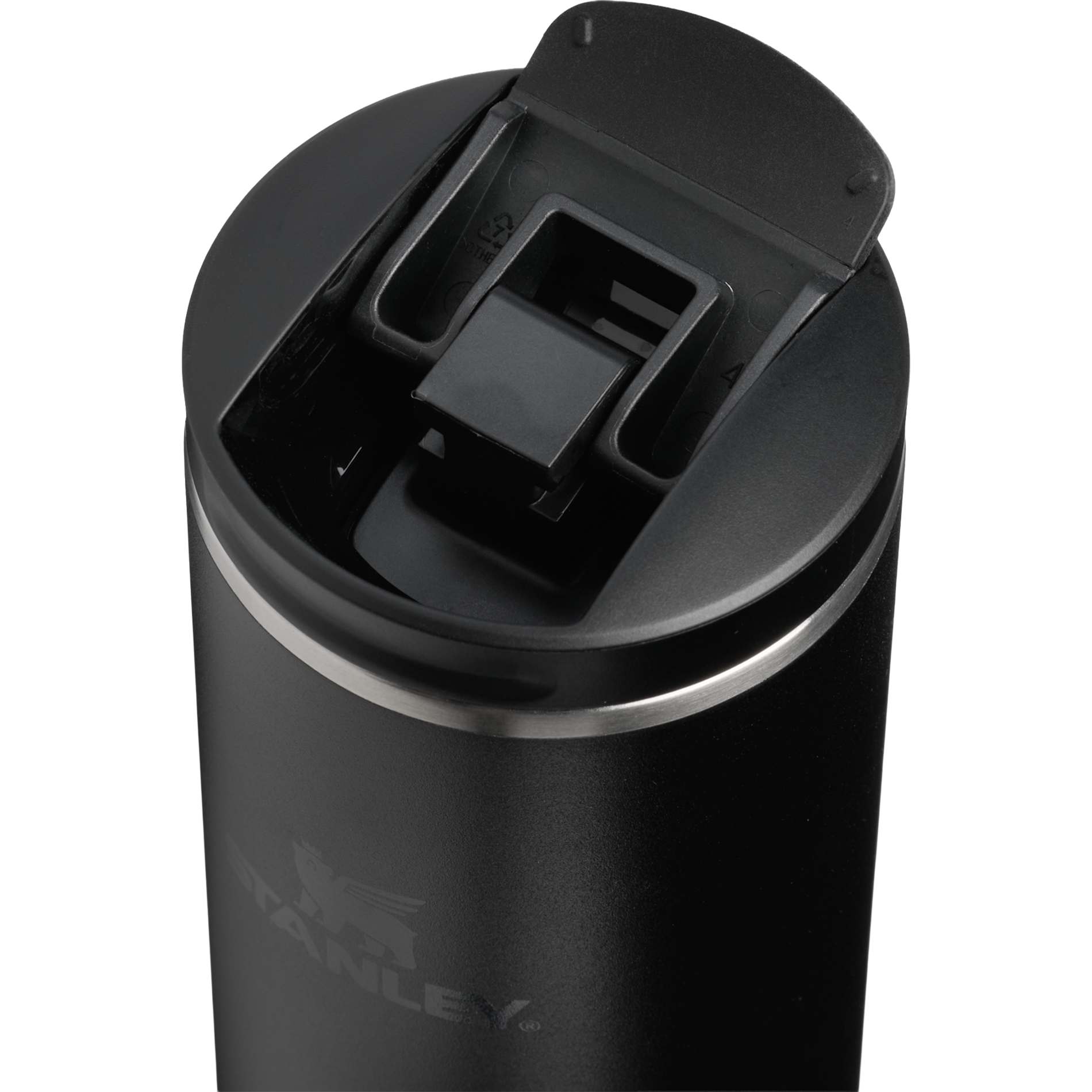 Stanley Flip Top Transit Mug 16oz — Black (BK)
