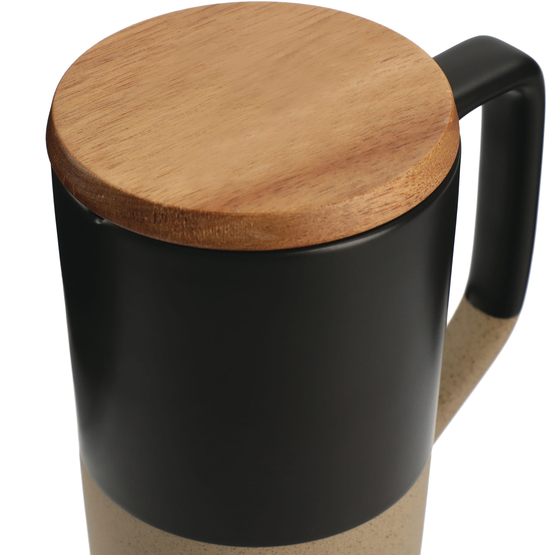 Tahoe Tea & Coffee Ceramic Mug with Wood Lid 16oz