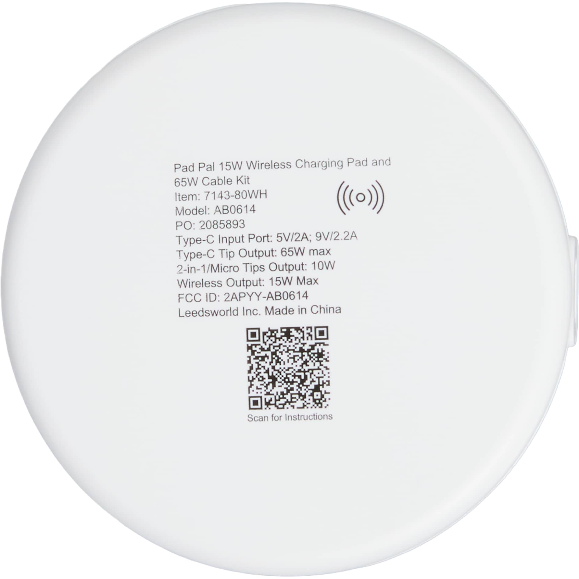 Pad Pal 15W Wireless Charging Pad and 65W Cable Ki