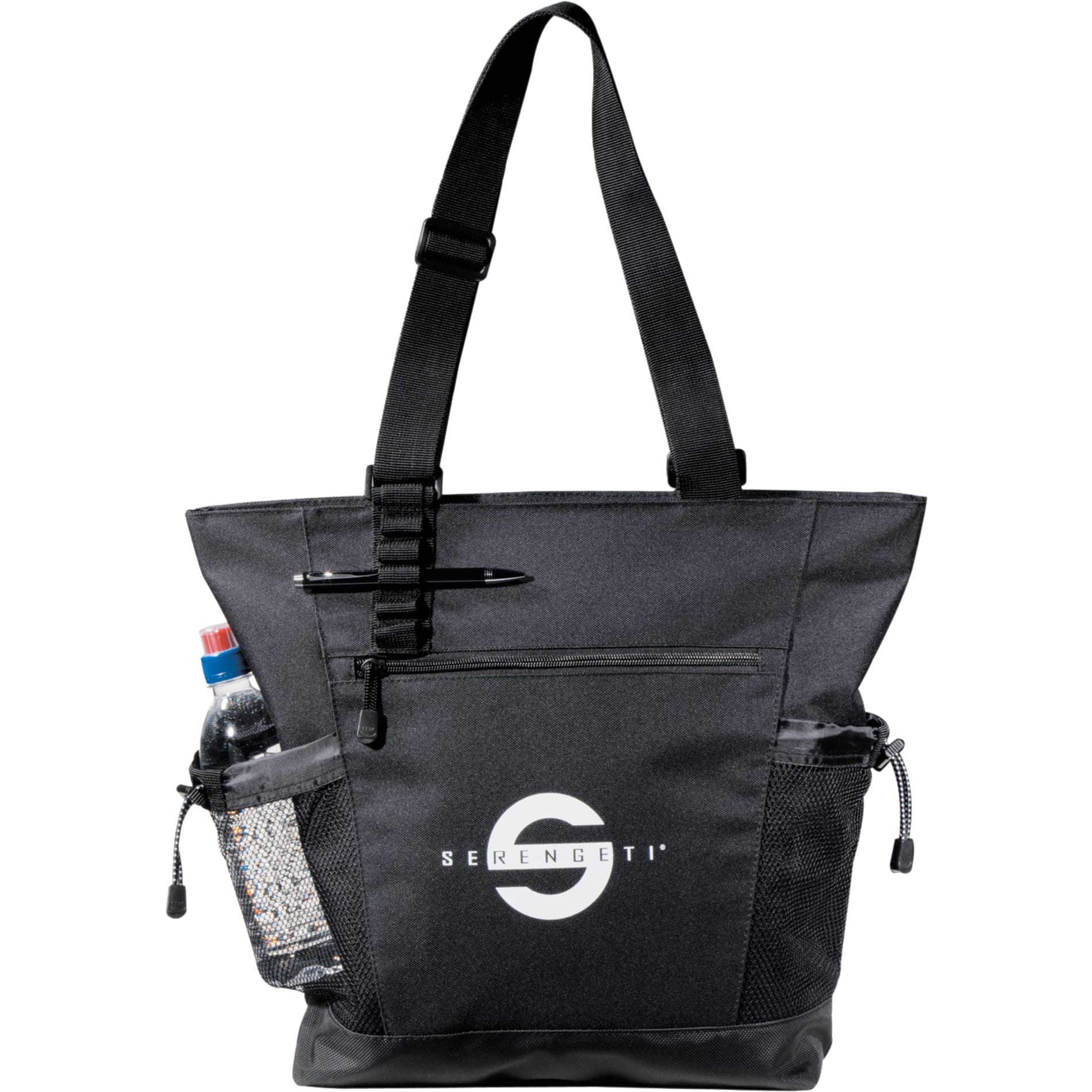 Urban Passage Zippered Travel Business Tote — Black (BK)