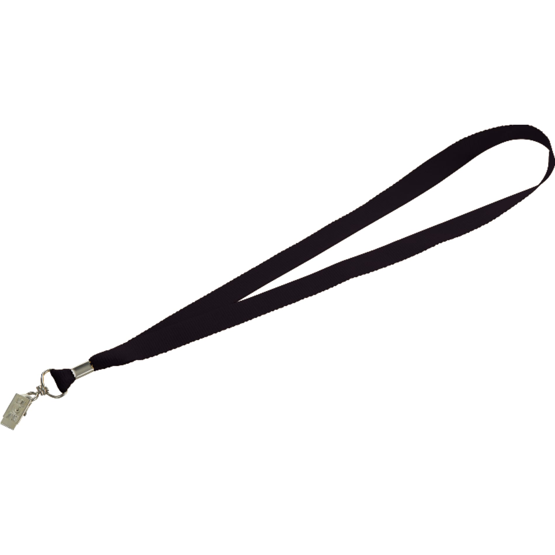Lanyard with Bulldog Clip — Black (BK)