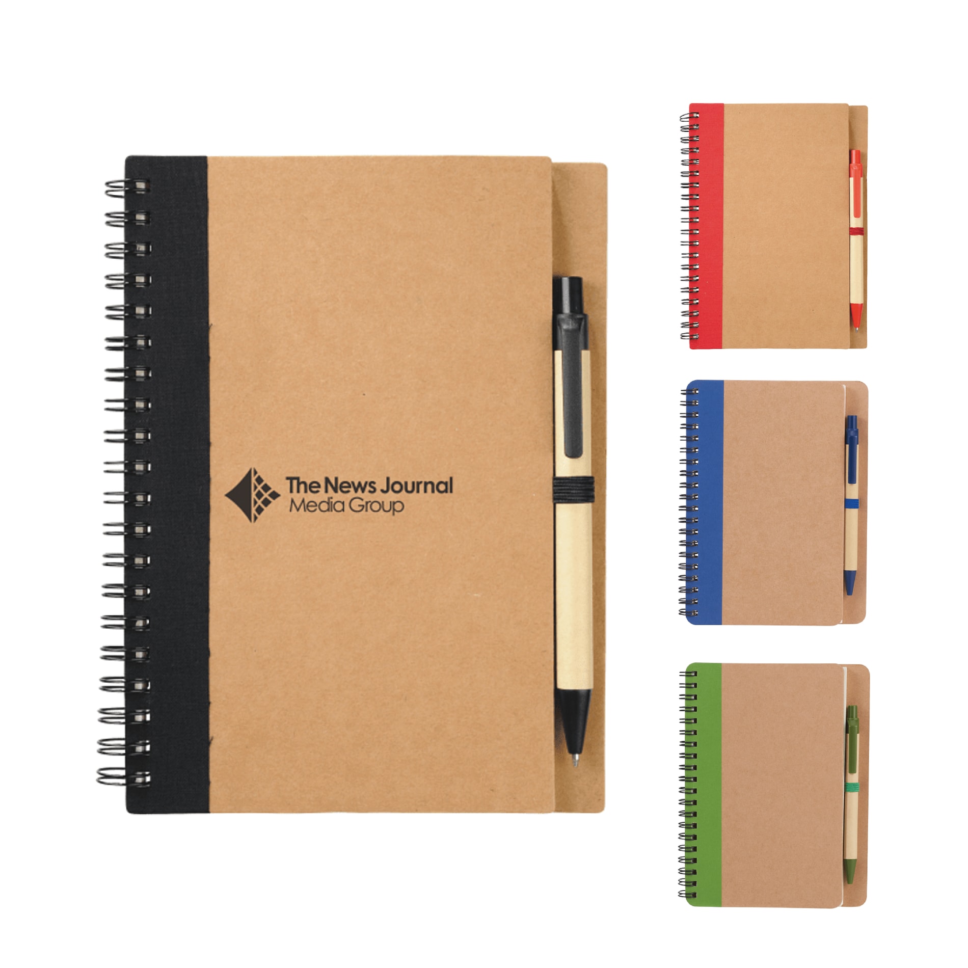 FSC® Mix 5" x 7" Eco Spiral Notebook with Pen — Black (BK)