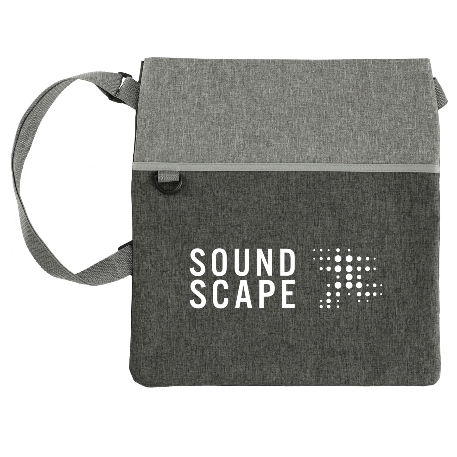 Double Heather RPET Crossbody Tote — Graphite (GA)