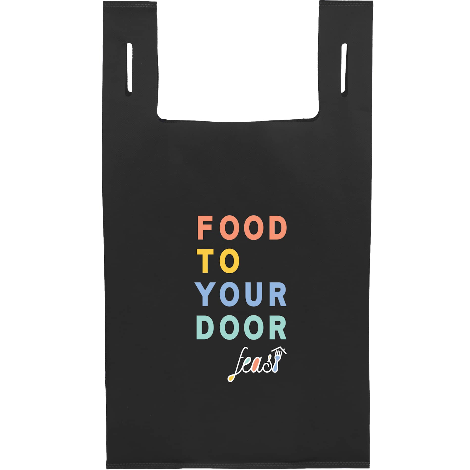 Recycled Non-Woven T-Shirt Tote — Black (BK)