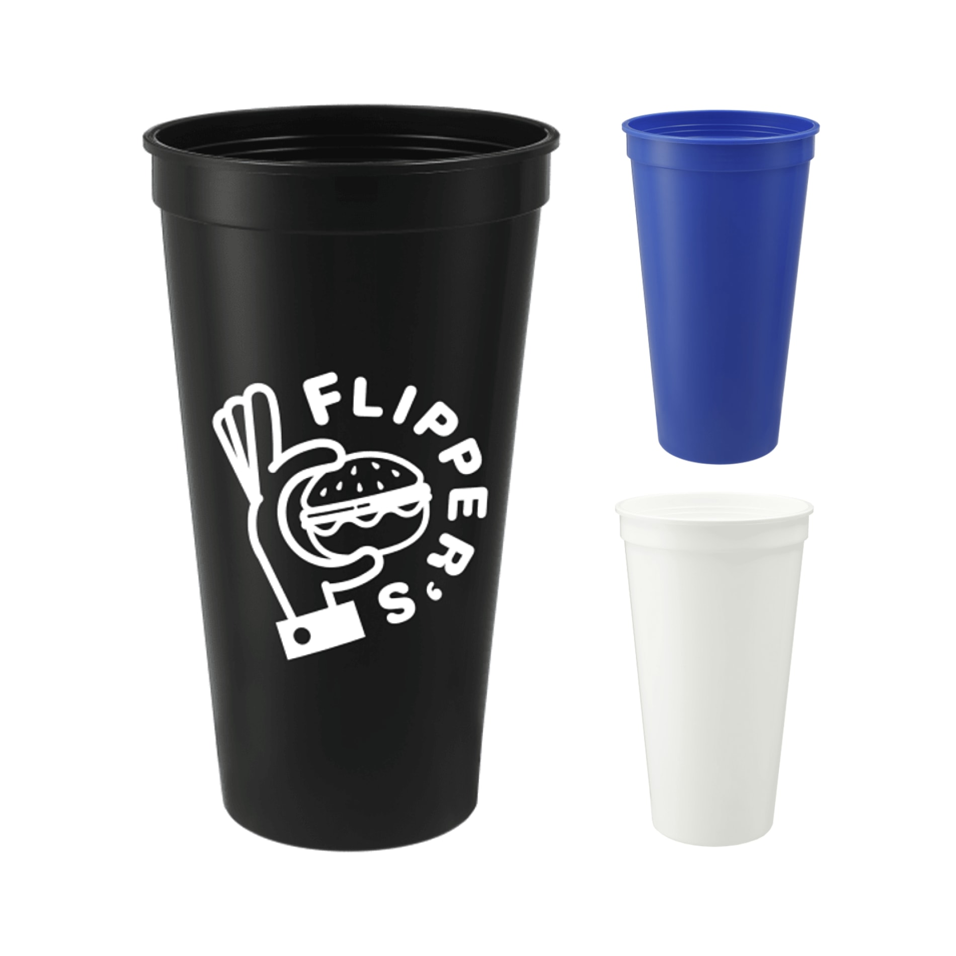 Solid 24oz Stadium Cup — Black (BK)