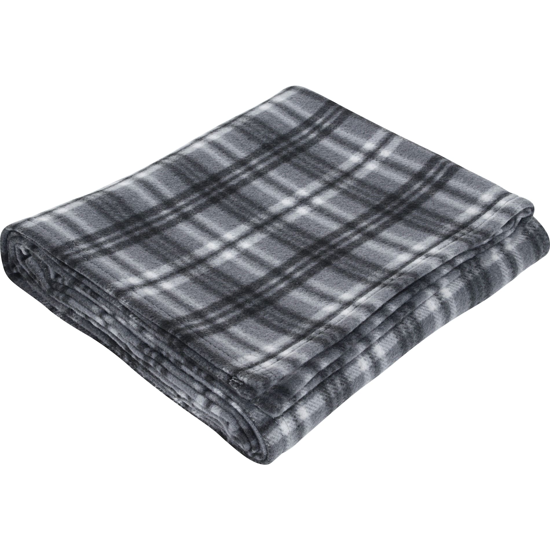 Plaid Fleece Blanket — Black (BK)
