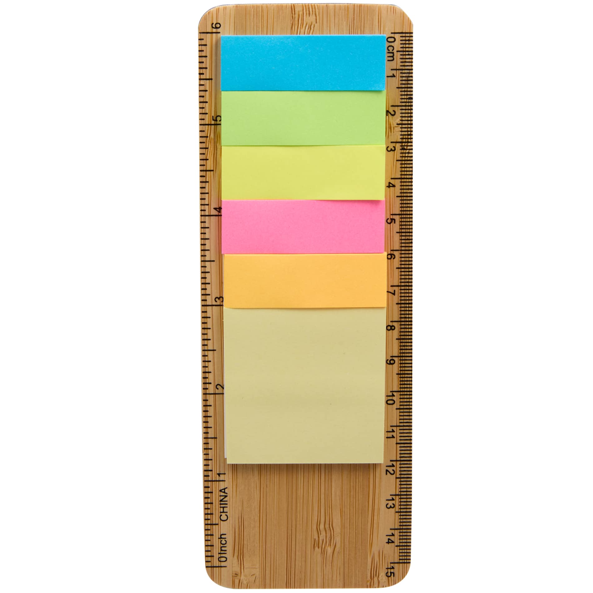 FSC® 100% Bamboo Ruler with Sticky Notes