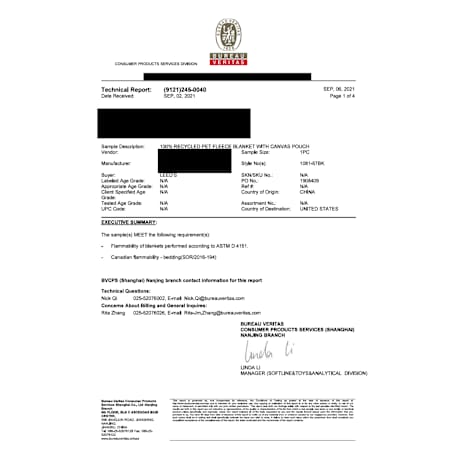 100% Recycled PET Fleece Blanket with RPET Pouch